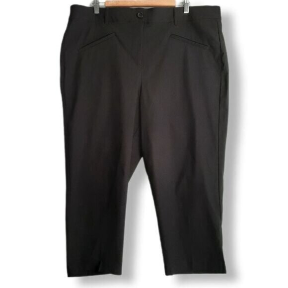 PENNINGTONS | In Every Story Capri Crop Stretchy Dress Pants Black PLUS Sz 20 - Picture 2 of 10